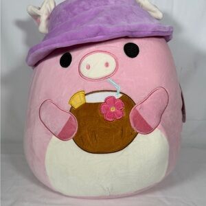 Pink and Purple Stuffed Pig Toy